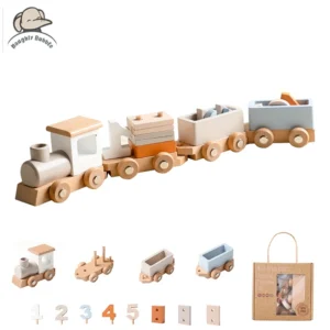 Wooden Train Toy For Babies Digital Learning