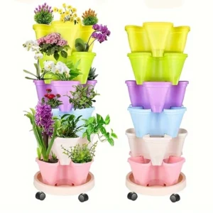 Multi-Color Stackable Flower Pot Movable